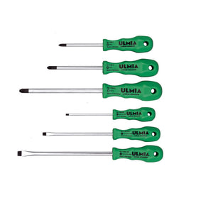 Ulmia Schraubendrehersatz Schlitz-/Kreuzschlitz in Frontansicht