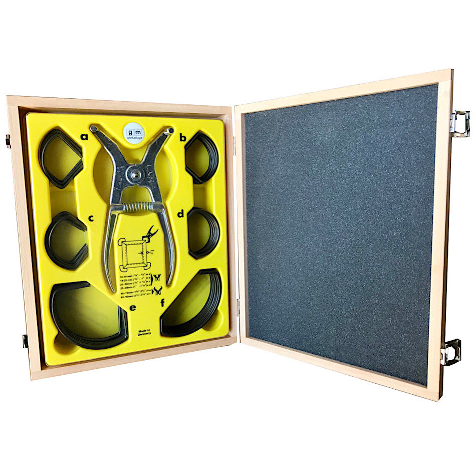 gm Arbeitsgarnitur im Holzkasten in Draufsicht