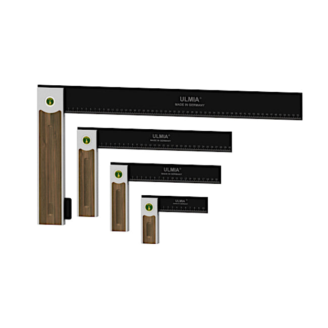 Ulmia Präzisionswinkel Alu-Line 150, 250, 350 und 600 mm in Frontansicht